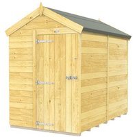 Buttercup Farm 5 x 8 Feet Apex Shed - Single Door W/O Windows - L243 x W147 x H217 cm in Brown