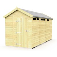 Buttercup Farm 6 x 13 Feet Apex Security Shed - Single Door - L387 x W175 x H217 cm in Brown