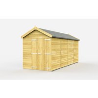 Buttercup Farm 6 x 15 Feet Apex Shed - Double Door W/O Window - L454 x W175 x H217 cm in Brown