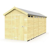Buttercup Farm 6 x 17 Feet Apex Security Shed - Single Door - L503 x W175 x H217 cm in Brown