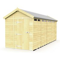 Buttercup Farm 6 x 19 Feet Apex Security Shed - Single Door - L560 x W175 x H217 cm in Brown