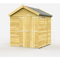 Buttercup Farm 6 x 5 Feet Apex Security Shed - Double Door - L158 x W175 x H217 cm in Brown