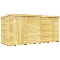 14 x 5 Feet Pent Shed Single Door W O Window L147 x W417 x H201 cm