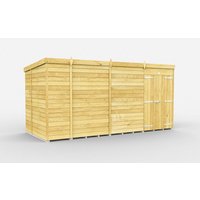 Buttercup Farm 14 x 7 Feet Pent Shed - Double Door W/O Window - L214 x W417 x H201 cm in Brown