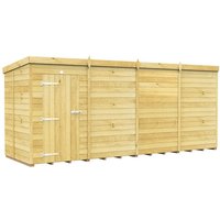 Buttercup Farm 16 x 5 Feet Pent Shed - Single Door W/O Window - L147 x W474 x H201 cm in Brown