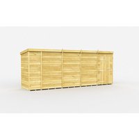 Buttercup Farm 17 x 4 Feet Pent Shed - Single Door W/O Window - L118 x W492 x H201 cm in Brown