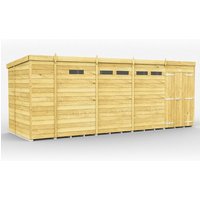 17 x 7 Feet Pent Security Shed Double Door L214 x W492 x H201 cm