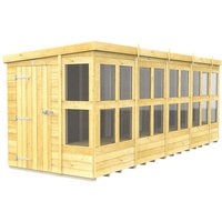 Buttercup Farm 18 x 6 Feet Pent Potting Shed - Wood - L178 x W533 x H201 cm in Brown