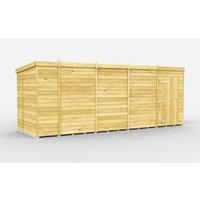 Buttercup Farm 18 x 7 Feet Pent Shed - Single Door W/O Window - L214 x W533 x H201 cm in Brown