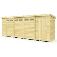 Buttercup Farm 19 x 4 Feet Pent Security Shed - Single Door - L118 x W560 x H201 cm in Brown