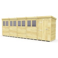 Buttercup Farm 20 x 4 Feet Pent Security Shed - Double Door - L118 x W589 x H201 cm in Brown