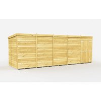 Buttercup Farm 20 x 6 Feet Pent Shed - Double Door W/O Window - L178 x W589 x H201 cm in Brown