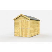 Buttercup Farm 6 x 9 Feet Apex Shed - Double Door W/O Windows - L272 x W175 x H217 cm in Brown