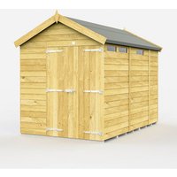 Buttercup Farm 6 x 9 Feet Apex Security Shed - Double Door - L272 x W175 x H217 cm in Brown