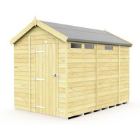 Buttercup Farm 6 x 9 Feet Apex Security Shed - Single Door - L272 x W175 x H217 cm in Brown