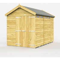 Buttercup Farm 7 x 11 Feet Apex Security Shed - Double Door - L329 x W214 x H217 cm in Brown