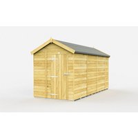 Buttercup Farm 7 x 13 Feet Apex Shed - Single Door W/O Window - L387 x W214 x H217 cm in Brown