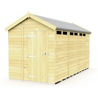 Buttercup Farm 7 x 14 Feet Apex Security Shed - Single Door - L417 x W214 x H217 cm in Brown
