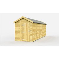 Buttercup Farm 7 x 19 Feet Apex Shed - Single Door W/O Window - L560 x W214 x H217 cm in Brown