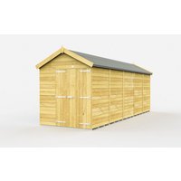 Buttercup Farm 7 x 20 Feet Apex Shed - Double Door W/O Window - L592 x W214 x H217 cm in Brown