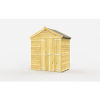 Buttercup Farm 7 x 4 Feet Apex Shed - Double Door W/O Windows - L127 x W214 x H217 cm in Brown