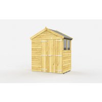 Buttercup Farm 7 x 4 Feet Apex Shed - Double Door W/ Windows - L127 x W214 x H217 cm in Brown