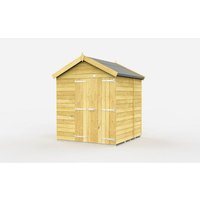 Buttercup Farm 7 x 5 Feet Apex Shed - Double Door W/O Windows - L158 x W214 x H217 cm in Brown