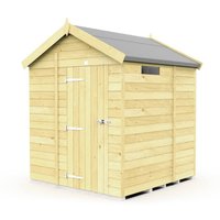 Buttercup Farm 7 x 5 Feet Apex Security Shed - Single Door - L158 x W214 x H217 cm in Brown