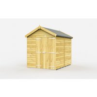 Buttercup Farm 7 x 7 Feet Apex Shed - Double Door W/O Windows - L214 x W214 x H217 cm in Brown