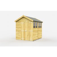 7 x 8 Feet Apex Shed Double Door W Windows L243 x W214 x H217 cm