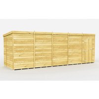 Buttercup Farm 20 x 7 Feet Pent Shed - Single Door W/O Window - L214 x W589 x H201 cm in Brown