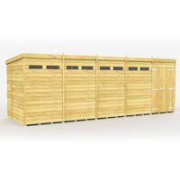 Buttercup Farm 20 x 7 Feet Pent Security Shed - Double Door - L214 x W589 x H201 cm in Brown