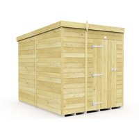 Buttercup Farm 5 x 8 Feet Pent Shed - Single Door W/O Windows - L231 x W158 x H201 cm in Brown