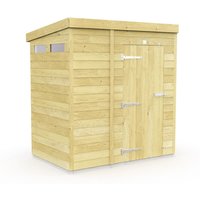 Buttercup Farm 6 x 4 Feet Pent Security Shed - Single Door - L118 x W185 x H201 cm in Brown