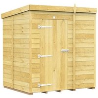 6 x 5 Feet Pent Shed Single Door W O Windows L147 x W185 x H201 cm