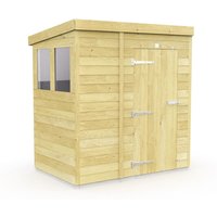 7 x 4 Feet Pent Security Shed Double Door L118 x W214 x H201 cm