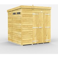 Buttercup Farm 7 x 6 Feet Pent Security Shed - Double Door - L178 x W214 x H201 cm in Brown