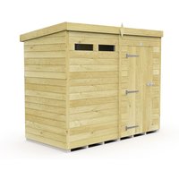 Buttercup Farm 8 x 4 Feet Pent Security Shed - Single Door - L118 x W243 x H201 cm in Brown