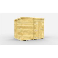 8 x 7 Feet Pent Shed Single Door W O Windows L214 x W243 x H201 cm