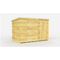 Buttercup Farm 9 x 7 Feet Pent Shed - Single Door W/O Windows - L214 x W276 x H201 cm in Brown