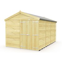 8 x 13 Feet Apex Shed Double Door W O Window L387 x W231 x H217 cm