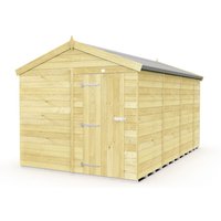 Buttercup Farm 8 x 13 Feet Apex Shed - Single Door W/O Window - L387 x W231 x H217 cm in Brown