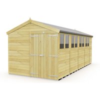 8 x 19 Feet Apex Shed Double Door W Windows L560 x W231 x H217 cm