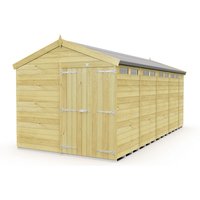 Buttercup Farm 8 x 19 Feet Apex Security Shed - Double Door - L560 x W231 x H217 cm in Brown