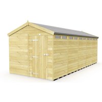 Buttercup Farm 8 x 20 Feet Apex Security Shed - Single Door - L592 x W231 x H217 cm in Brown