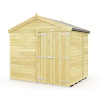 Buttercup Farm 8 x 6 Feet Apex Shed - Double Door W/O Windows - L187 x W231 x H217 cm in Brown