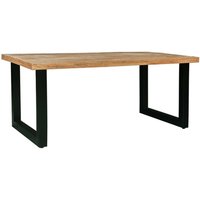Jaipur Furniture Ltd Induse Dining Table - Mango Wood/Iron - L90 x W180 x H76 cm - Mango PP Saw Finish in Brown
