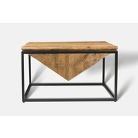Jaipur Furniture Ltd Industrial Diamond Coffee Table - Mango Wood/Iron - L80 x W80 x H47 cm - Mango PP Saw Finish in Brown