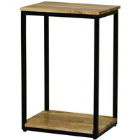 Jaipur Furniture Ltd Ravi 4 Side Mini Side Table - Mango Wood/Iron - L31 x W41 x H61 cm - Mango Light Finish in Brown