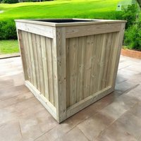 Buttercup Farm Kent Garden Planter - Pressure Treated Wood - L60 x W60 x H60 cm in Brown